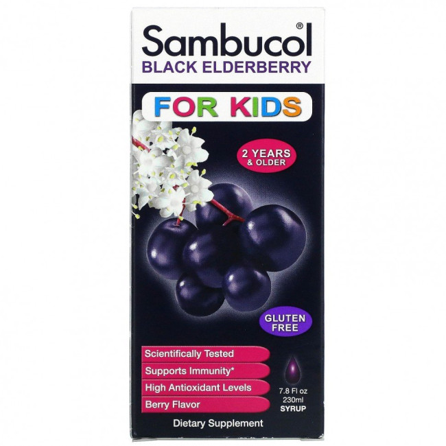 Sambucol, Сироп из черной бузины, для детей, ягодный аромат, 230 мл (7,8 жидк. унции)